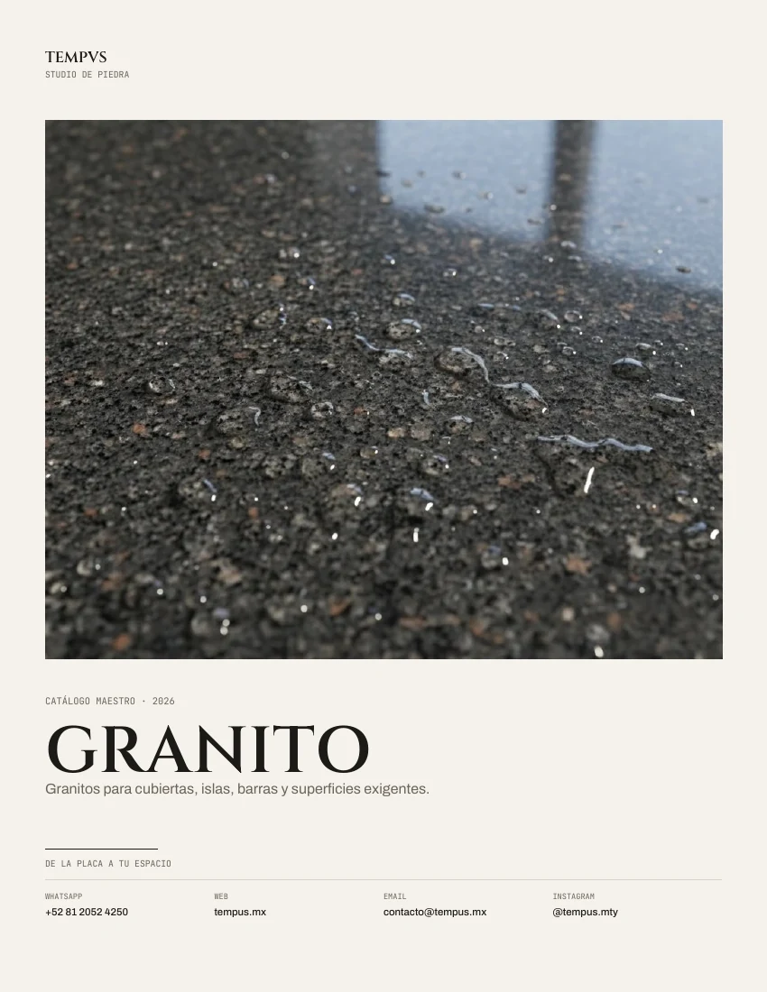 Portada del catálogo Granito