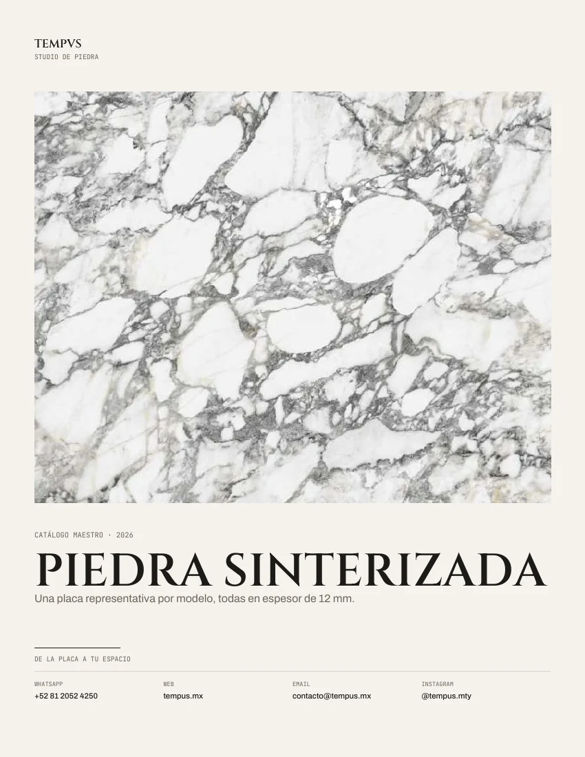 Portada del catálogo Piedra Sinterizada