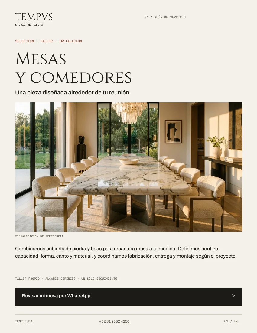Portada del catálogo Mesas y comedores