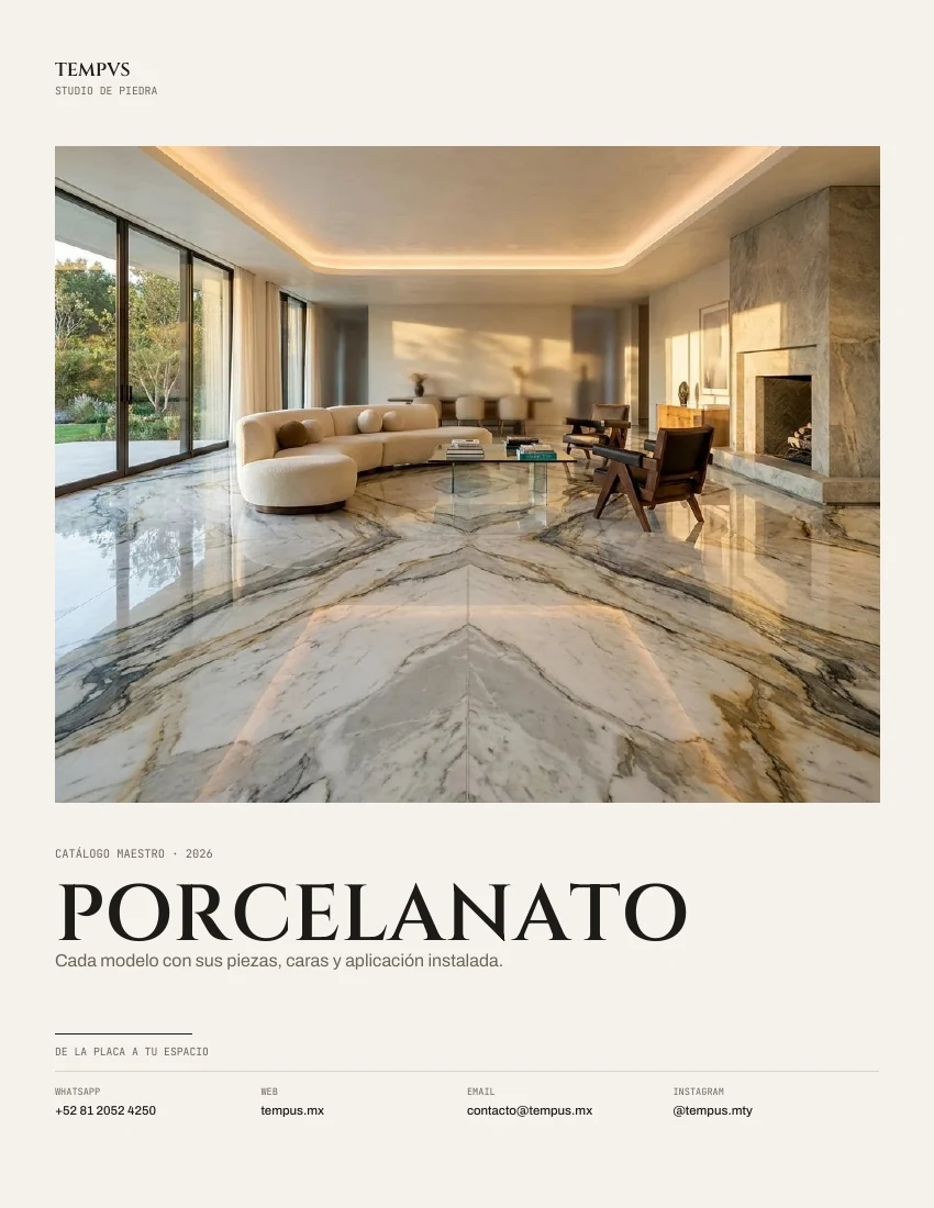 Portada del catálogo Porcelanato