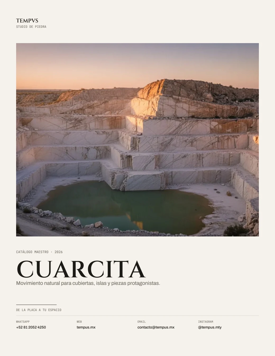 Portada catálogo Cuarcita Tempus