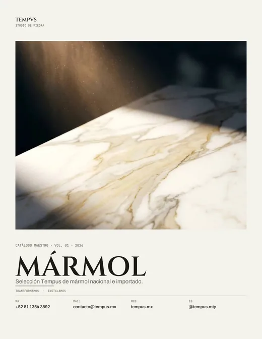 Portada catálogo Mármol Tempus