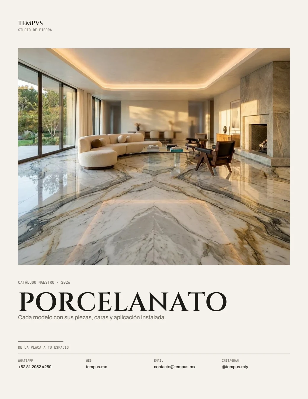 Portada catálogo Porcelanato Tempus