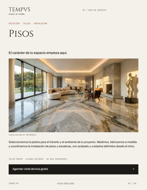 Portada del catálogo de pisos de TEMPVS