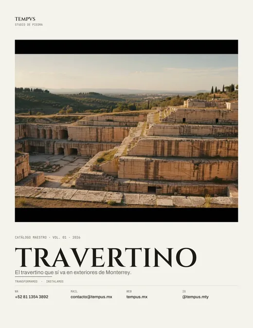 Portada catálogo Travertino Tempus