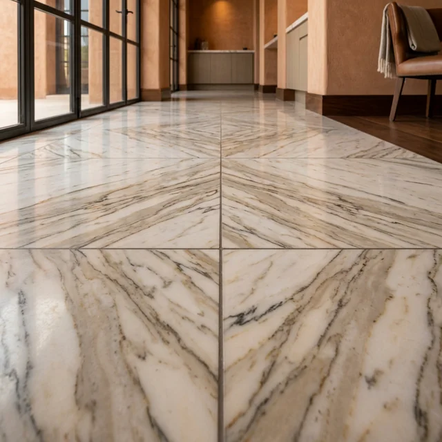 Detalle de instalación precisa en junta de piso