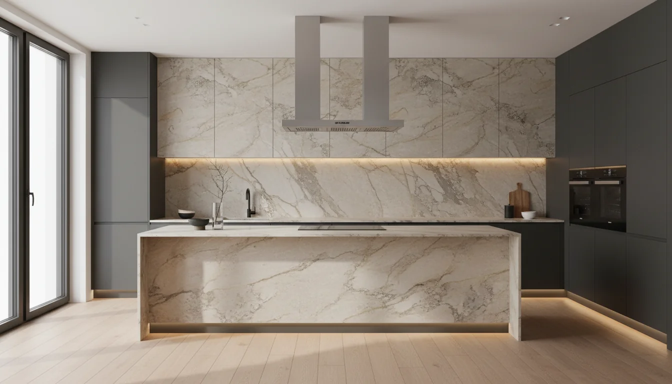 Cocina con piedra sinterizada de gran formato Tempus Collection — Monterrey