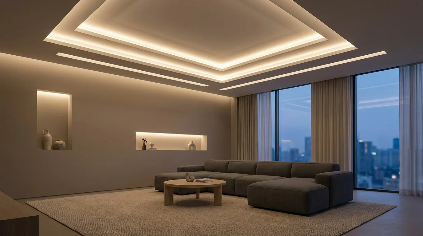 Plafón moderno de tablaroca con luz de cove en Monterrey — Tempus