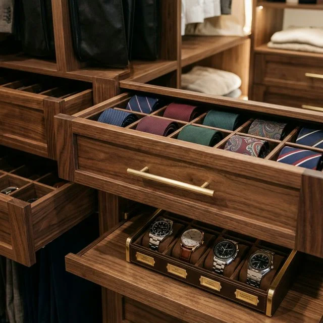 Interior cajones en madera fina