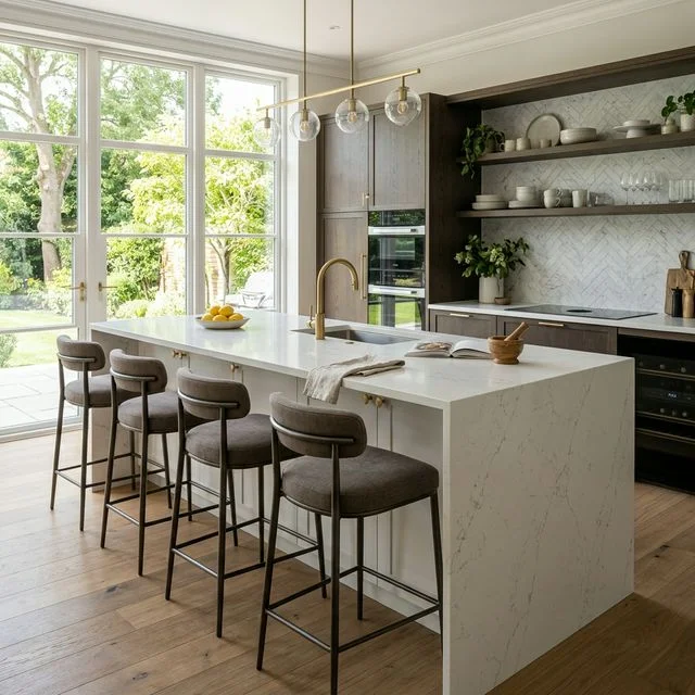 Isla de cuarzo blanco