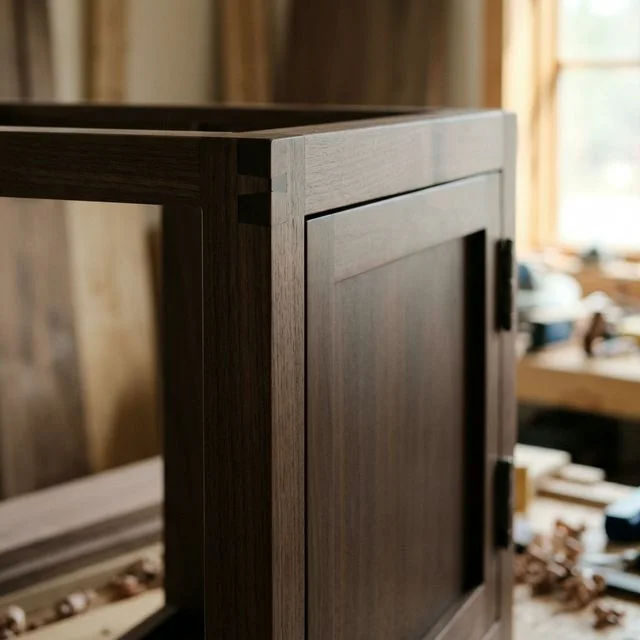 Detalle de herrajes madera