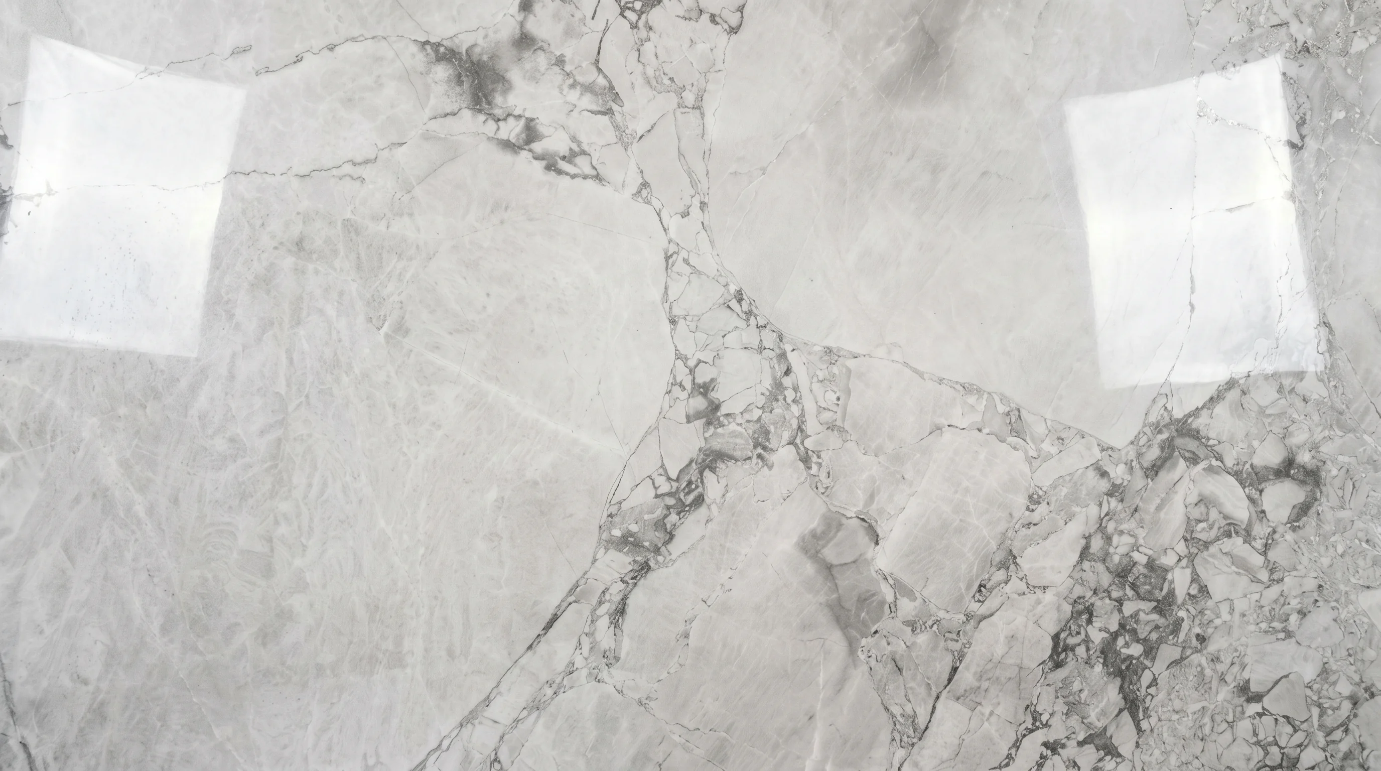 Referencia visual de cuarcita Super White Glossy