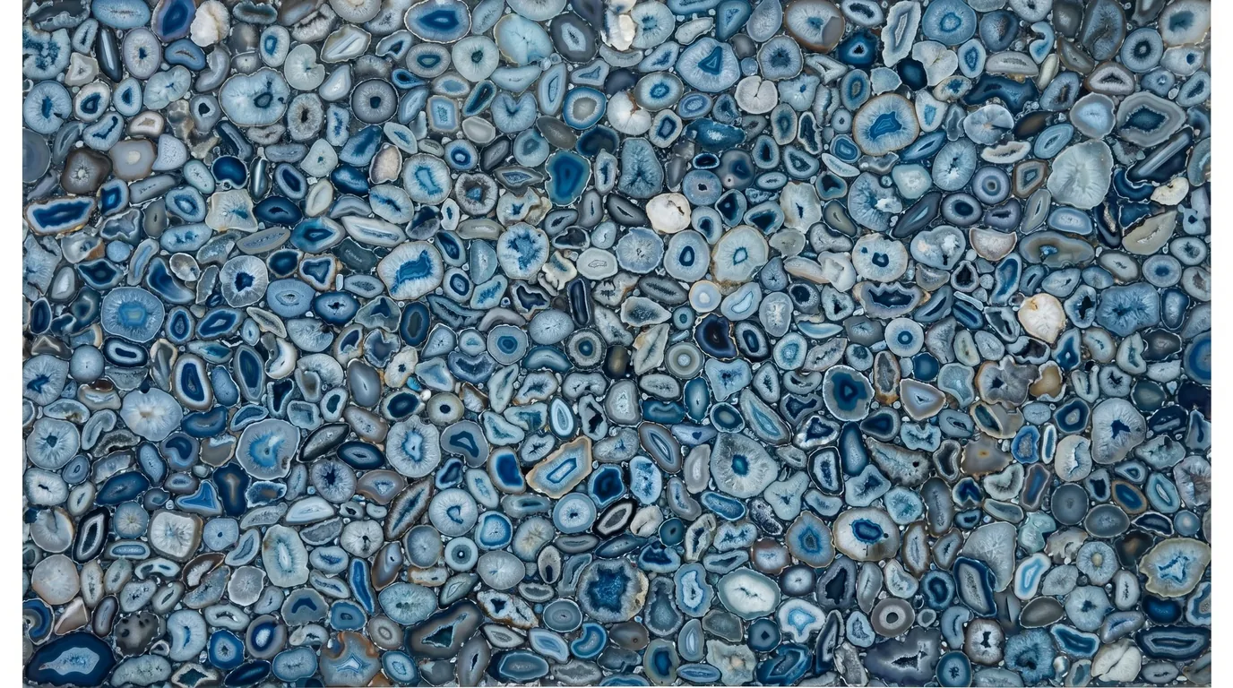 Ágata azul translúcida — piedra especial retroiluminada