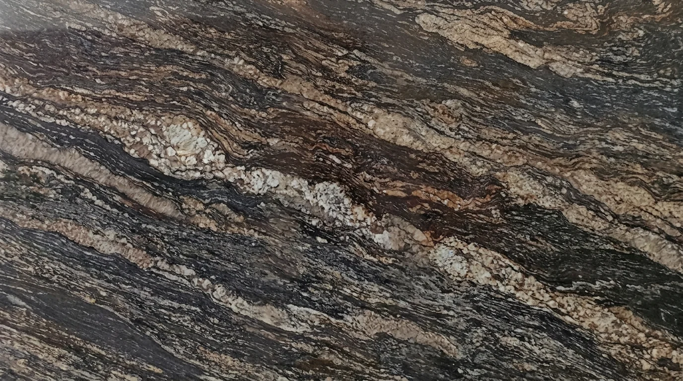 Referencia visual de granito Black Amber
