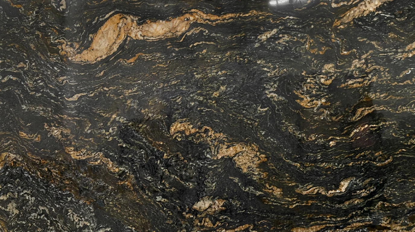 Referencia visual de granito Magma Gold (Pulido)