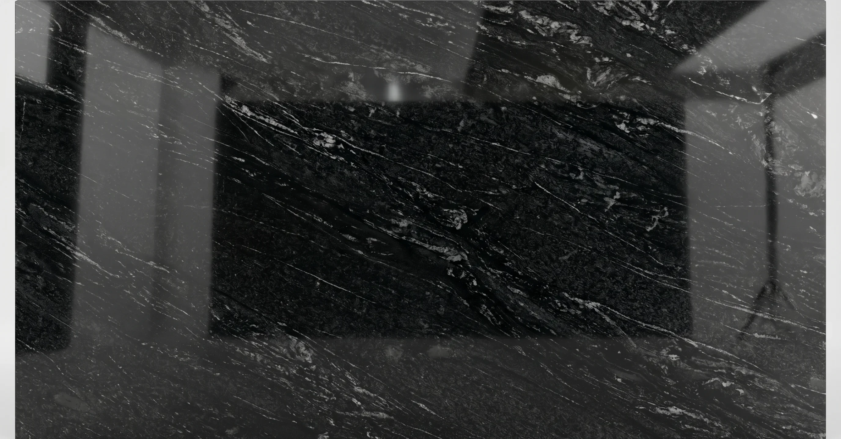 Referencia visual de granito Nero Jetmist