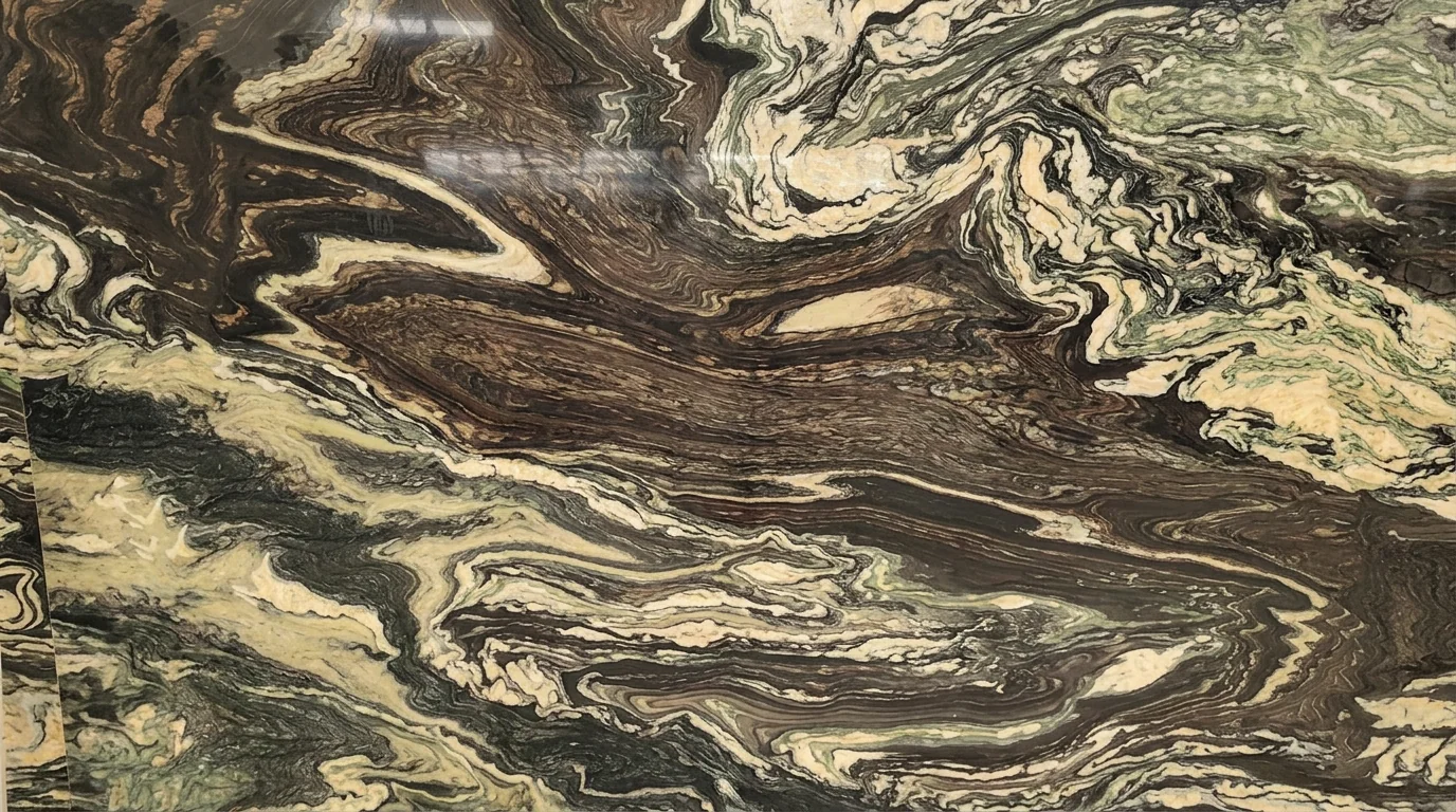 Referencia visual de mármol Cipollino Rosso