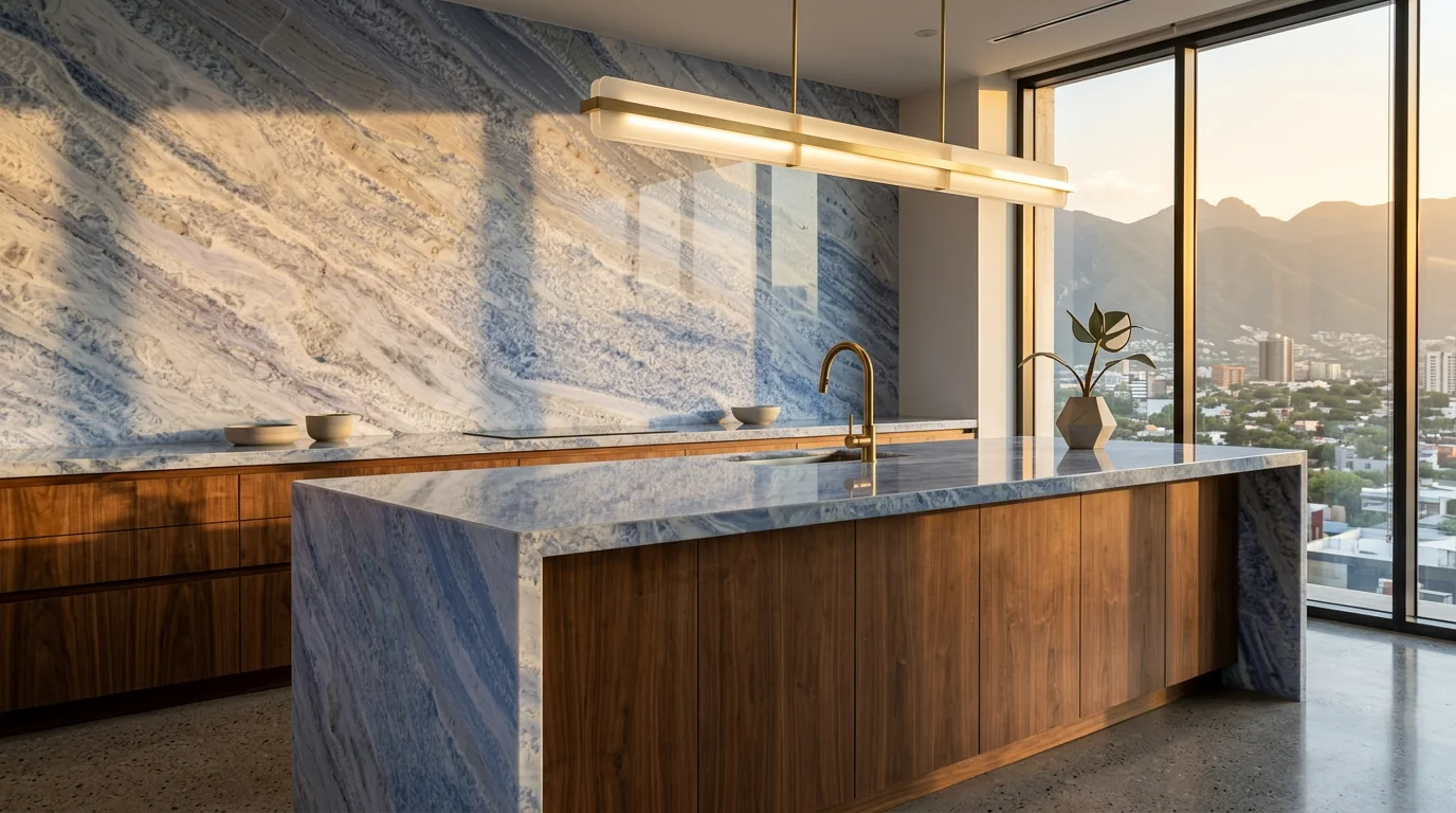 Traslucido Calacita Blue ambiente