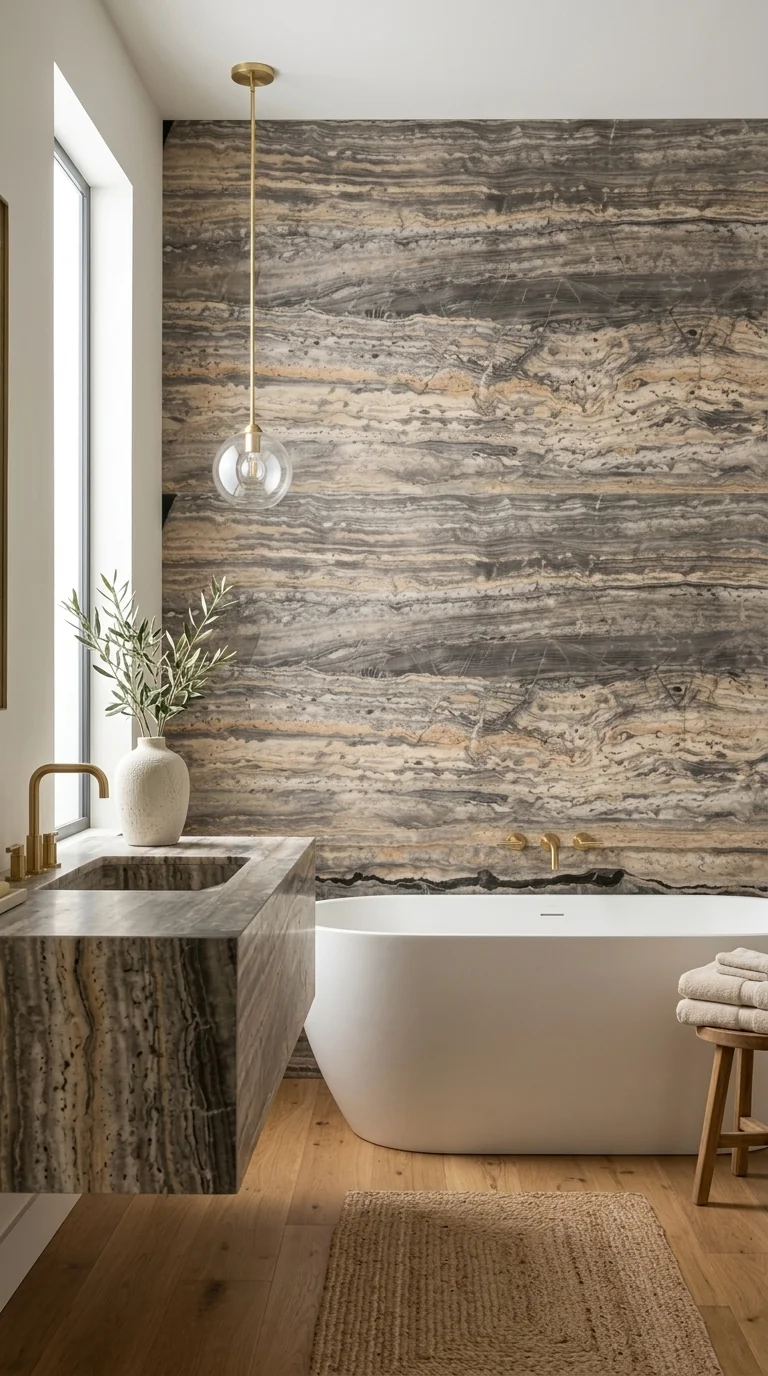 Travertine Titanium Mate ambiente