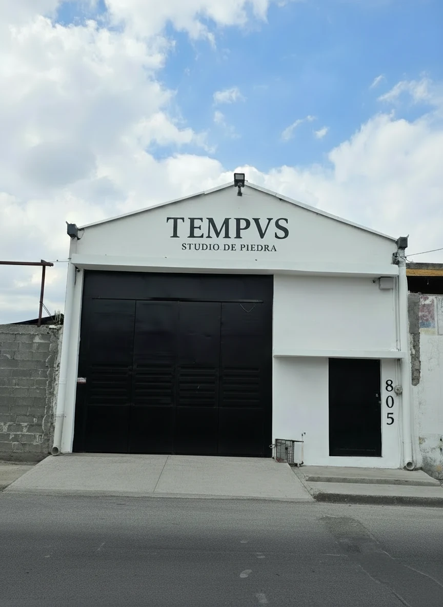 Taller propio de Tempus en Monterrey con lona Studio de Piedra