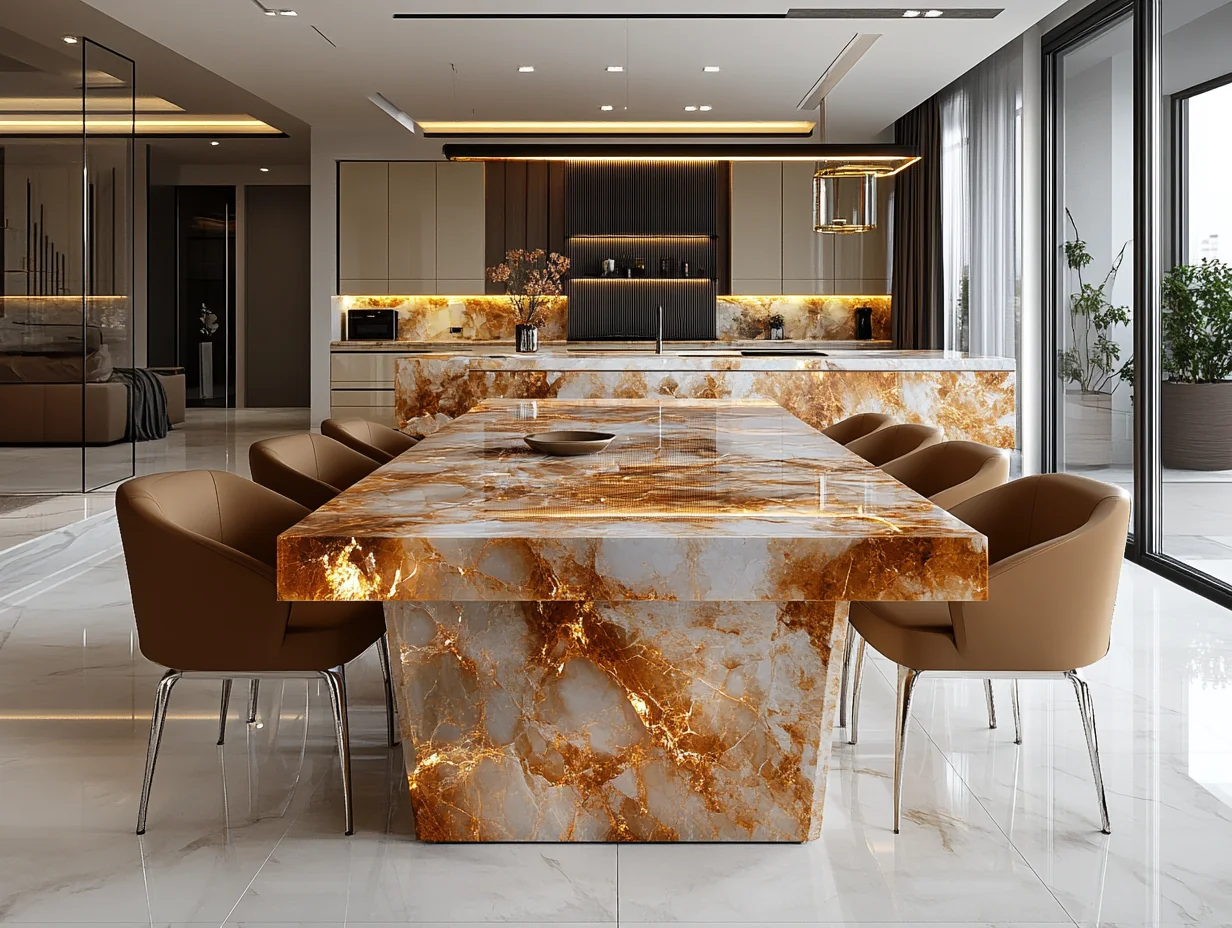 Cubierta de mármol acabado leathered Monterrey