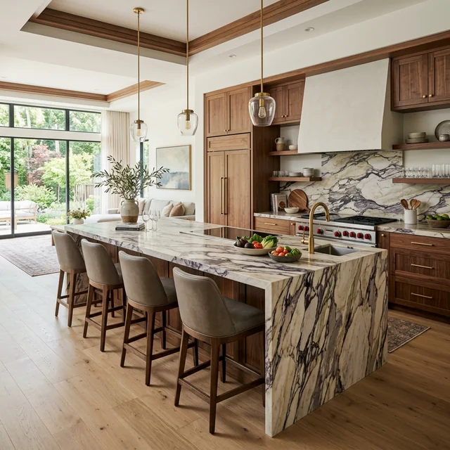 Cocina integral con piedra