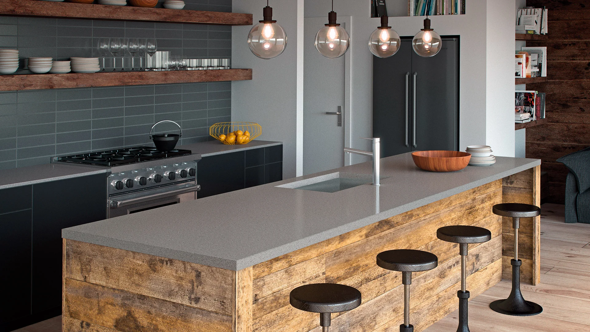 Sleek Concrete — Cuarzo Caesarstone