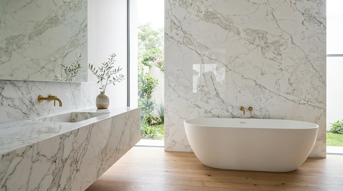 Calacatta Vena Fina en baño
