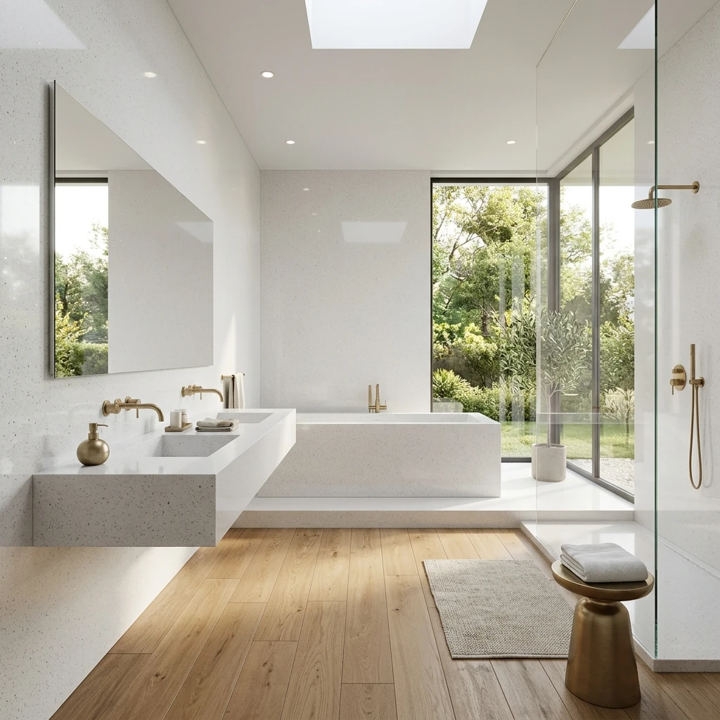 Crystal White en baño