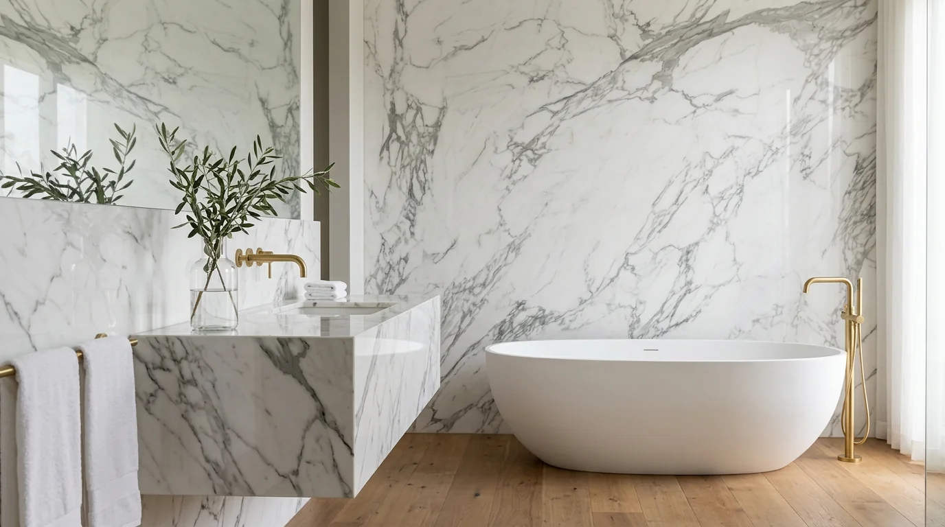 Calacatta White en baño