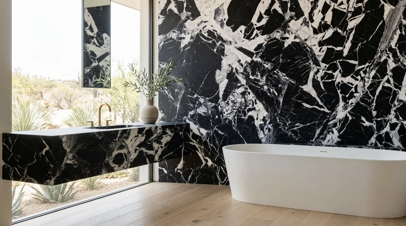 Nero Antico en baño