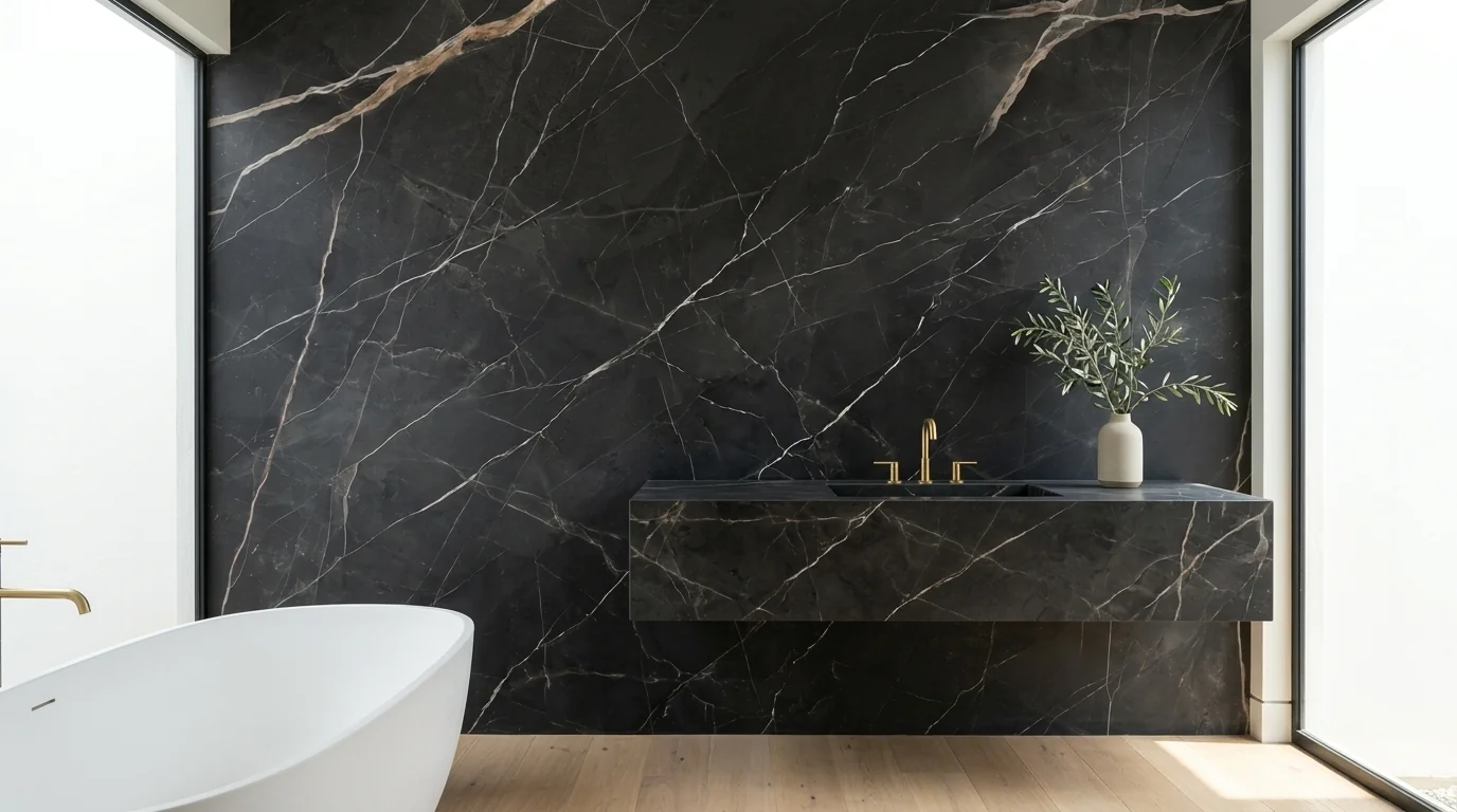 Nero Calacatta en baño
