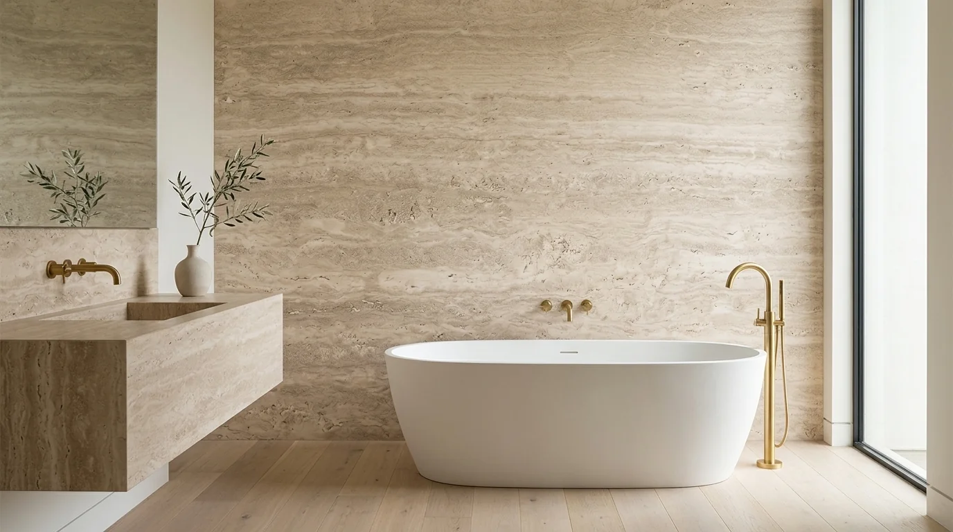 Travertino Classico en baño