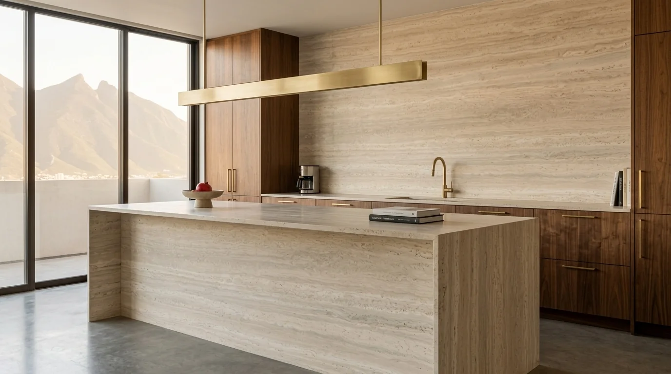 Travertino Ivory en cocina