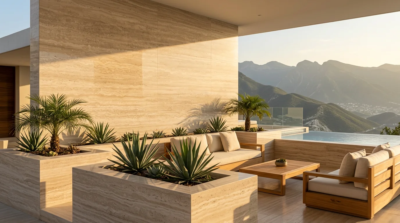 Travertino Pearl en baño