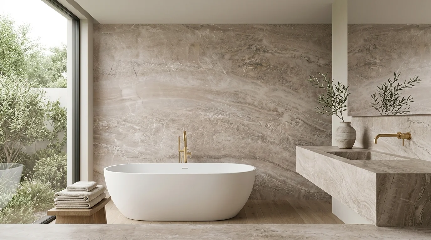 Tuscany Travertine en baño