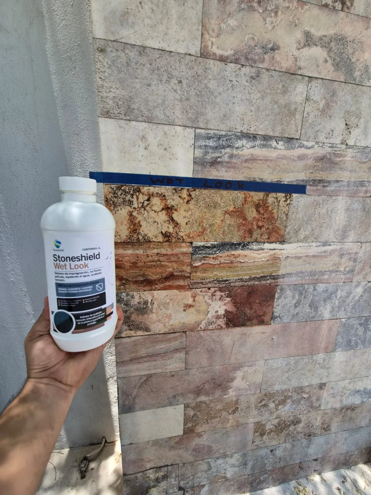 Muestra delimitada en muro