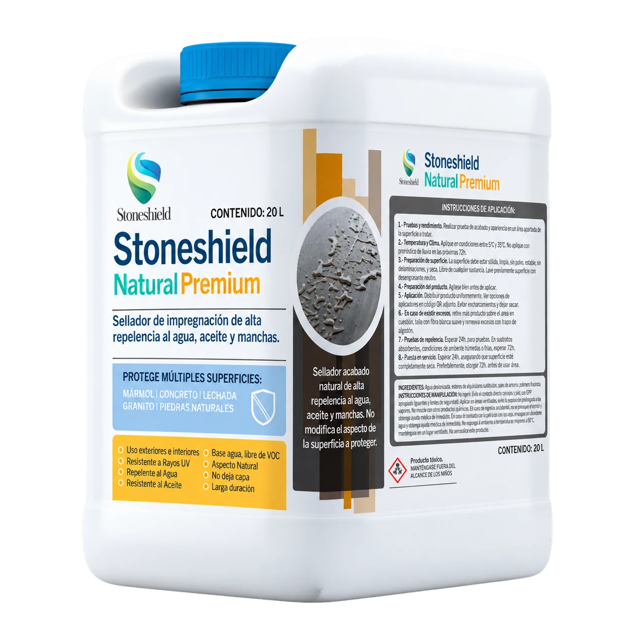 Stoneshield Natural Premium · envase de referencia de 20 L